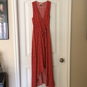 Universal Thread orange floral wrap dress- XS